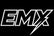 White 'EMX' logo on a black background